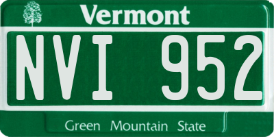 VT license plate NVI952