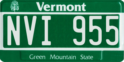 VT license plate NVI955