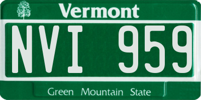 VT license plate NVI959