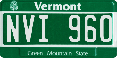 VT license plate NVI960