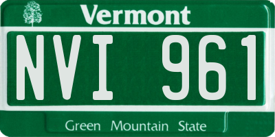 VT license plate NVI961