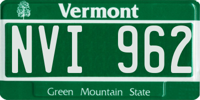 VT license plate NVI962