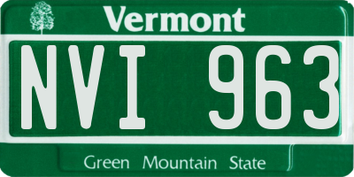VT license plate NVI963