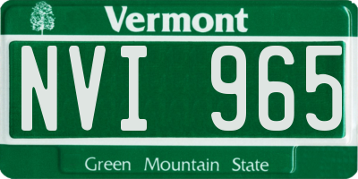 VT license plate NVI965