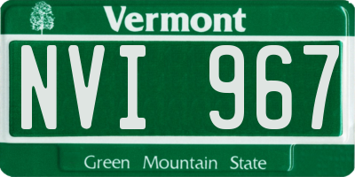 VT license plate NVI967