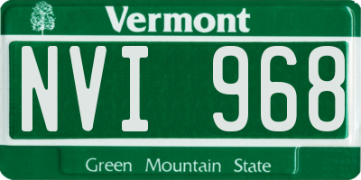 VT license plate NVI968