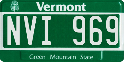 VT license plate NVI969