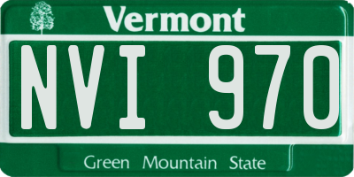 VT license plate NVI970