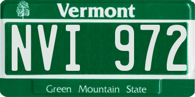 VT license plate NVI972