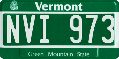 VT license plate NVI973
