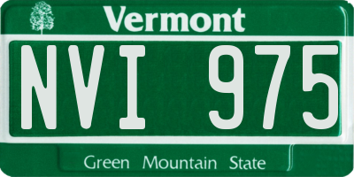 VT license plate NVI975