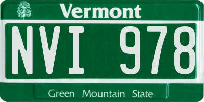 VT license plate NVI978