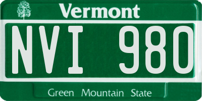 VT license plate NVI980