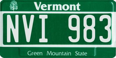 VT license plate NVI983
