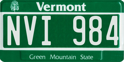 VT license plate NVI984