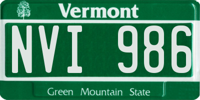 VT license plate NVI986