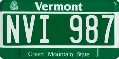 VT license plate NVI987