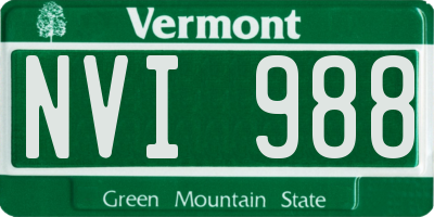VT license plate NVI988