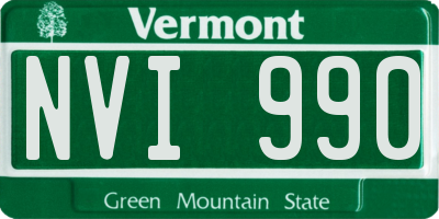 VT license plate NVI990