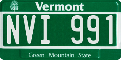 VT license plate NVI991