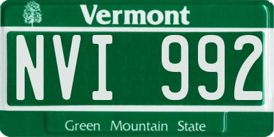 VT license plate NVI992