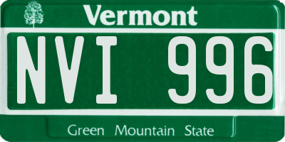 VT license plate NVI996
