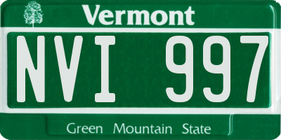 VT license plate NVI997