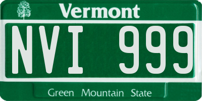 VT license plate NVI999
