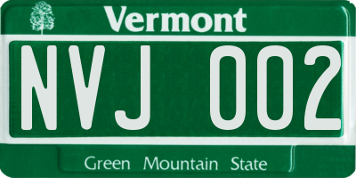 VT license plate NVJ002
