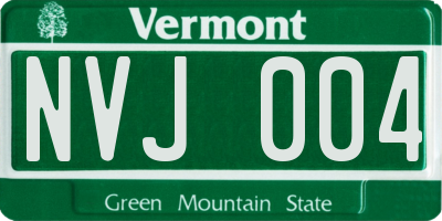 VT license plate NVJ004