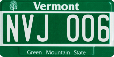 VT license plate NVJ006