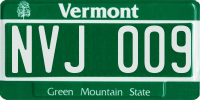 VT license plate NVJ009
