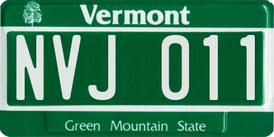 VT license plate NVJ011
