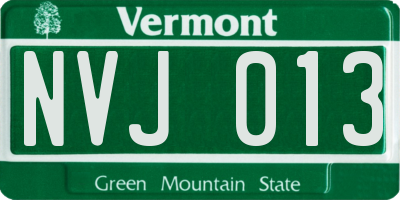 VT license plate NVJ013