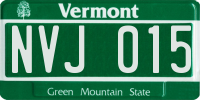 VT license plate NVJ015