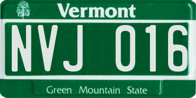 VT license plate NVJ016