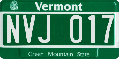 VT license plate NVJ017