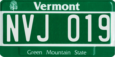 VT license plate NVJ019