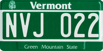 VT license plate NVJ022