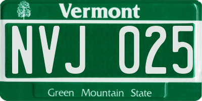 VT license plate NVJ025