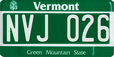 VT license plate NVJ026