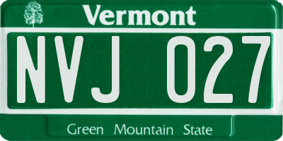 VT license plate NVJ027