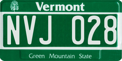 VT license plate NVJ028