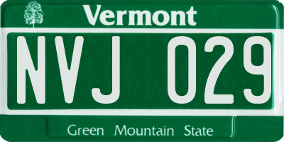 VT license plate NVJ029