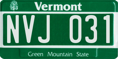 VT license plate NVJ031