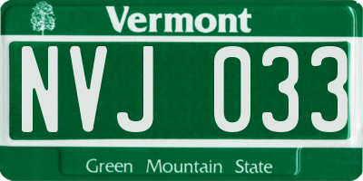 VT license plate NVJ033