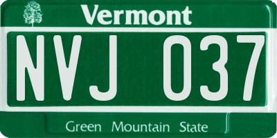 VT license plate NVJ037
