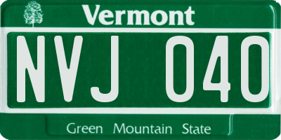 VT license plate NVJ040