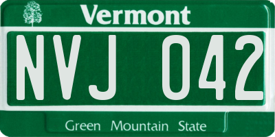 VT license plate NVJ042