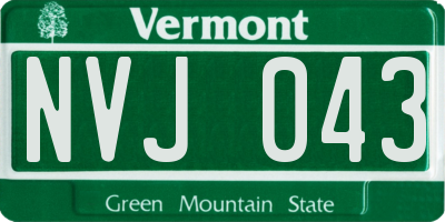 VT license plate NVJ043